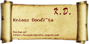 Kniesz Donáta névjegykártya